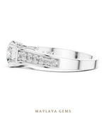 Load image into Gallery viewer, Maylaya Gems round scroll gallery channel lab-grown diamond ring in white gold
