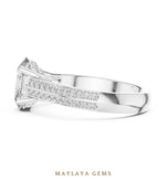 Load image into Gallery viewer, Maylaya Gems oval double pave rails lab-grown diamond ring in white gold
