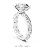 Load image into Gallery viewer, Maylaya Gems round eternity shank lab-grown diamond ring in white gold
