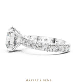 Load image into Gallery viewer, Maylaya Gems round eternity shank lab-grown diamond ring in white gold
