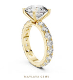 Load image into Gallery viewer, Maylaya Gems round eternity shank lab-grown diamond ring in yellow gold
