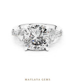Load image into Gallery viewer, Maylaya Gems cushion half moon five-stone lab-grown diamond ring in white gold
