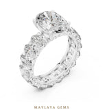 Load image into Gallery viewer, Maylaya Gems oval eternity shank lab-grown diamond ring in white gold

