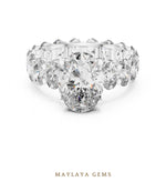 Load image into Gallery viewer, Maylaya Gems oval eternity shank lab-grown diamond ring in white gold
