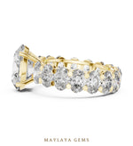 Load image into Gallery viewer, Maylaya Gems oval eternity shank lab-grown diamond ring in yellow gold
