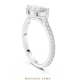 Load image into Gallery viewer, Maylaya Gems east-west marquise pave lab-grown diamond ring in white gold
