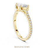 Load image into Gallery viewer, Maylaya Gems east-west marquise pave lab-grown diamond ring in yellow gold
