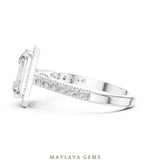 Load image into Gallery viewer, Maylaya Gems radiant halo lab-grown diamond ring in white gold
