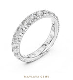 Load image into Gallery viewer, Maylaya Gems round v-set eternity band lab-grown diamond band in white gold
