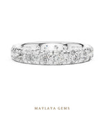 Load image into Gallery viewer, Maylaya Gems round v-set eternity band lab-grown diamond band in white gold

