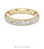 Load image into Gallery viewer, Maylaya Gems round v-set eternity band lab-grown diamond band in yellow gold
