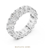 Load image into Gallery viewer, Maylaya Gems oval open gallery eternity band lab-grown diamond band in white gold
