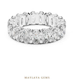 Load image into Gallery viewer, Maylaya Gems oval open gallery eternity band lab-grown diamond band in white gold

