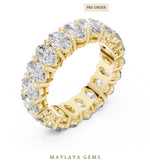 Load image into Gallery viewer, Maylaya Gems oval open gallery eternity band lab-grown diamond band in yellow gold
