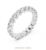 Load image into Gallery viewer, Maylaya Gems round scalloped eternity band lab-grown diamond band in white gold
