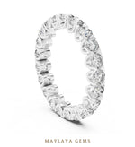 Load image into Gallery viewer, Maylaya Gems round scalloped eternity band lab-grown diamond band in white gold
