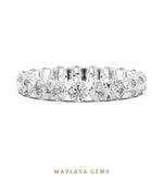 Load image into Gallery viewer, Maylaya Gems round scalloped eternity band lab-grown diamond band in white gold
