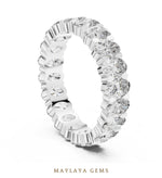 Load image into Gallery viewer, Maylaya Gems oval collet eternity band lab-grown diamond band in white gold
