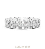 Load image into Gallery viewer, Maylaya Gems oval collet eternity band lab-grown diamond band in white gold
