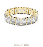 Load image into Gallery viewer, Maylaya Gems oval collet eternity band lab-grown diamond band in yellow gold
