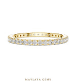 Load image into Gallery viewer, Maylaya Gems round fine eternity band lab-grown diamond band in yellow gold
