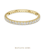Load image into Gallery viewer, Maylaya Gems round fine eternity band lab-grown diamond band in yellow gold

