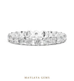 Load image into Gallery viewer, Maylaya Gems round collet eternity band lab-grown diamond band in white gold

