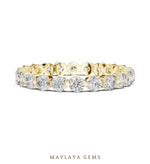 Load image into Gallery viewer, Maylaya Gems round collet eternity band lab-grown diamond band in yellow gold

