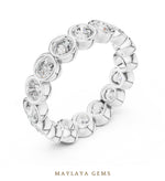 Load image into Gallery viewer, Maylaya Gems round bezel eternity band lab-grown diamond band in white gold
