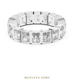 Load image into Gallery viewer, Maylaya Gems radiant bezel eternity band lab-grown diamond band in white gold
