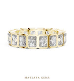 Load image into Gallery viewer, Maylaya Gems radiant bezel eternity band lab-grown diamond band in yellow gold

