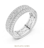 Load image into Gallery viewer, Maylaya Gems princess round lattice eternity band lab-grown diamond band in white gold
