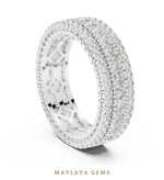 Load image into Gallery viewer, Maylaya Gems princess round lattice eternity band lab-grown diamond band in white gold
