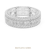 Load image into Gallery viewer, Maylaya Gems princess round lattice eternity band lab-grown diamond band in white gold
