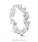 Load image into Gallery viewer, Maylaya Gems pear round alternating eternity band lab-grown diamond band in white gold
