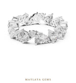 Load image into Gallery viewer, Maylaya Gems pear round alternating eternity band lab-grown diamond band in white gold
