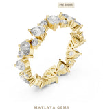 Load image into Gallery viewer, Maylaya Gems pear round alternating eternity band lab-grown diamond band in yellow gold

