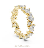 Load image into Gallery viewer, Maylaya Gems pear round alternating eternity band lab-grown diamond band in yellow gold
