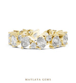 Load image into Gallery viewer, Maylaya Gems pear round alternating eternity band lab-grown diamond band in yellow gold
