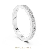 Load image into Gallery viewer, Maylaya Gems round milgrain eternity band lab-grown diamond band in white gold
