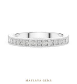 Load image into Gallery viewer, Maylaya Gems round milgrain eternity band lab-grown diamond band in white gold
