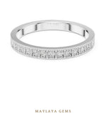 Load image into Gallery viewer, Maylaya Gems round milgrain eternity band lab-grown diamond band in white gold
