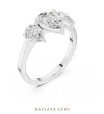 Load image into Gallery viewer, Maylaya Gems pear trilogy lab-grown diamond ring in white gold
