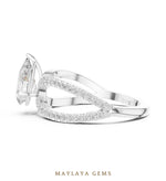 Load image into Gallery viewer, Maylaya Gems pear open split pavé lab-grown diamond ring in white gold
