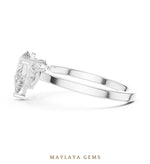 Load image into Gallery viewer, Maylaya Gems pear curved trillion trilogy lab-grown diamond ring in white gold
