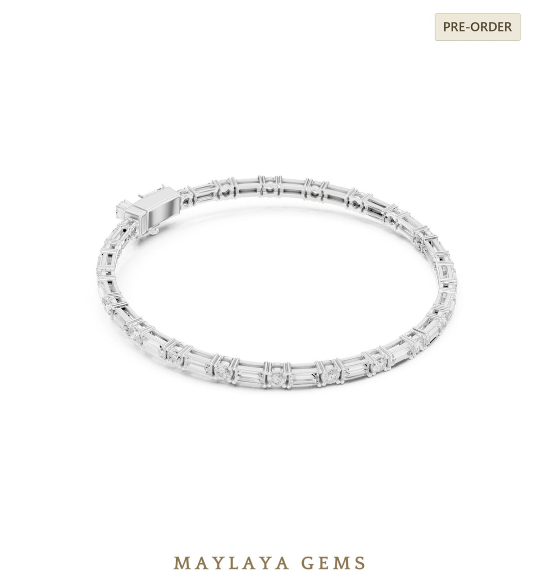 Maylaya Gems men's diamond bracelet — White Gold