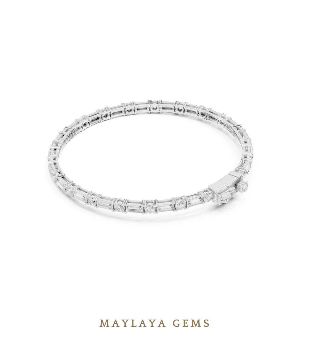 Maylaya Gems men's diamond bracelet — White Gold