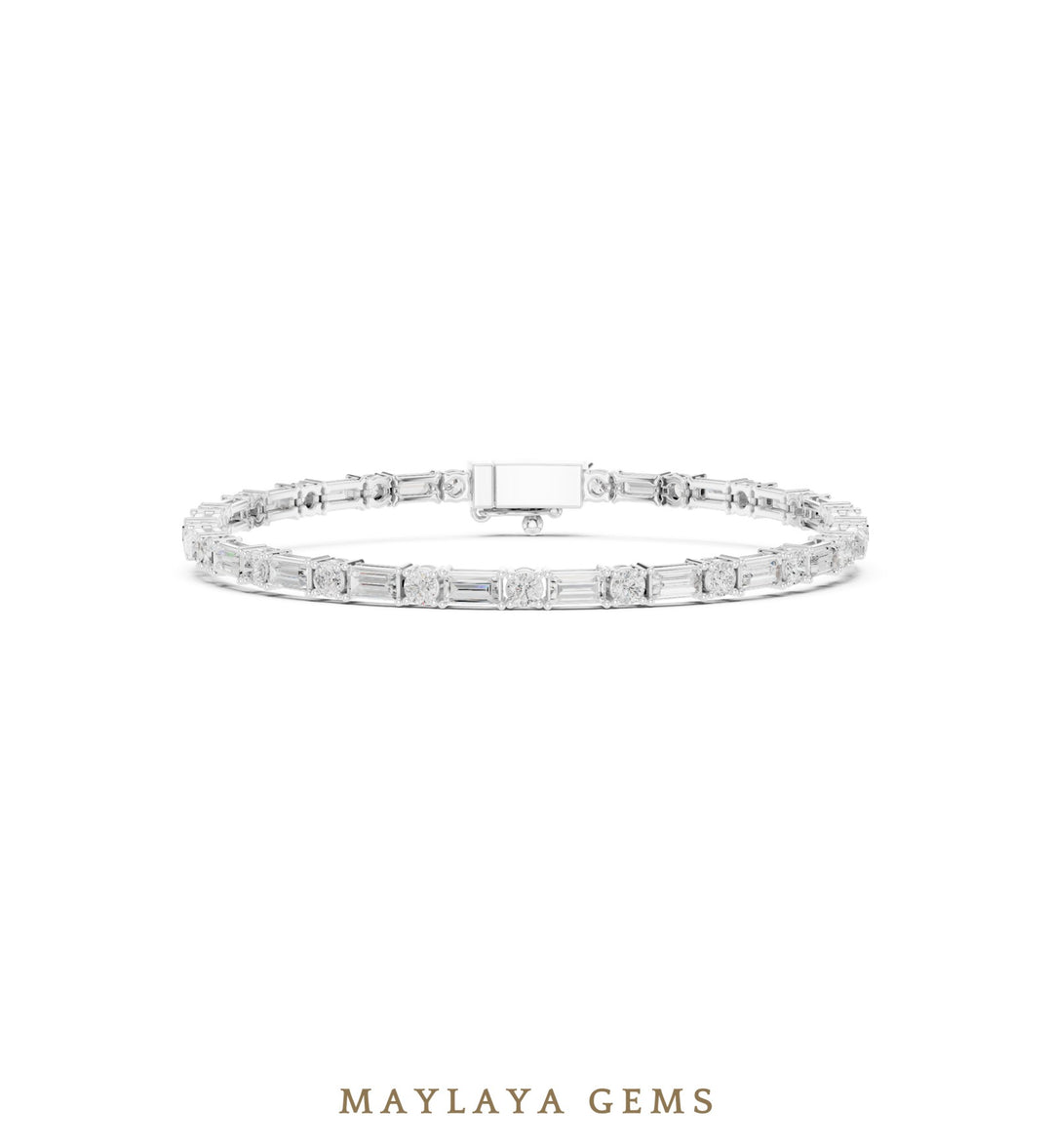 Maylaya Gems men's diamond bracelet — White Gold