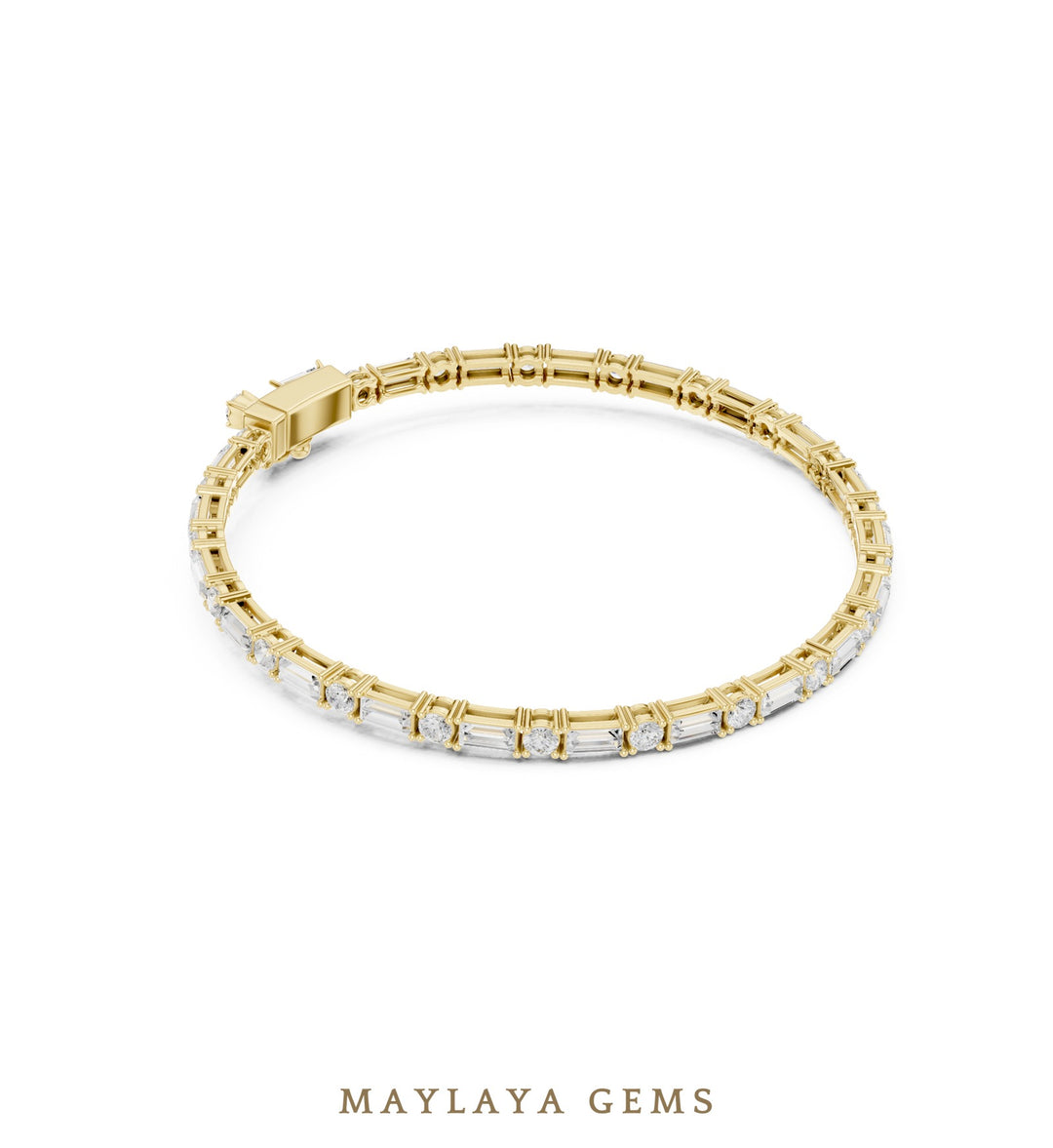 Maylaya Gems men's diamond bracelet — Yellow Gold