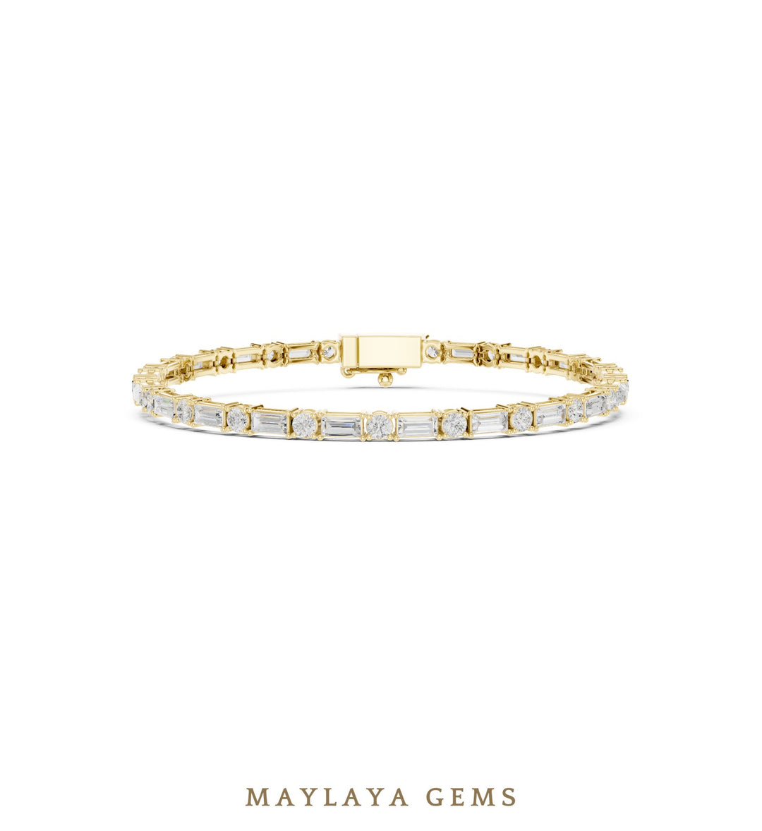 Maylaya Gems men's diamond bracelet — Yellow Gold
